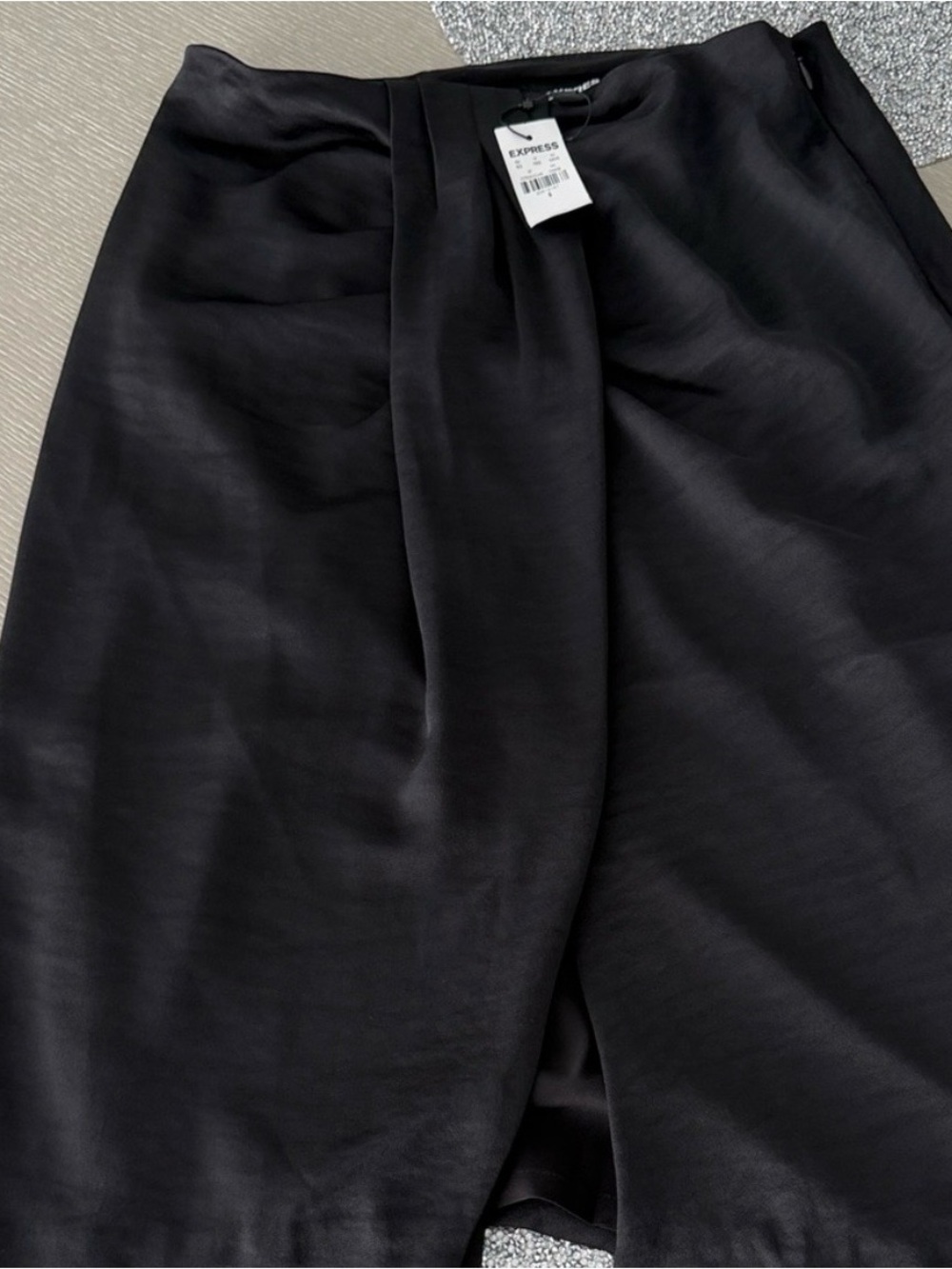 NWT Express Black Satin-Skirt